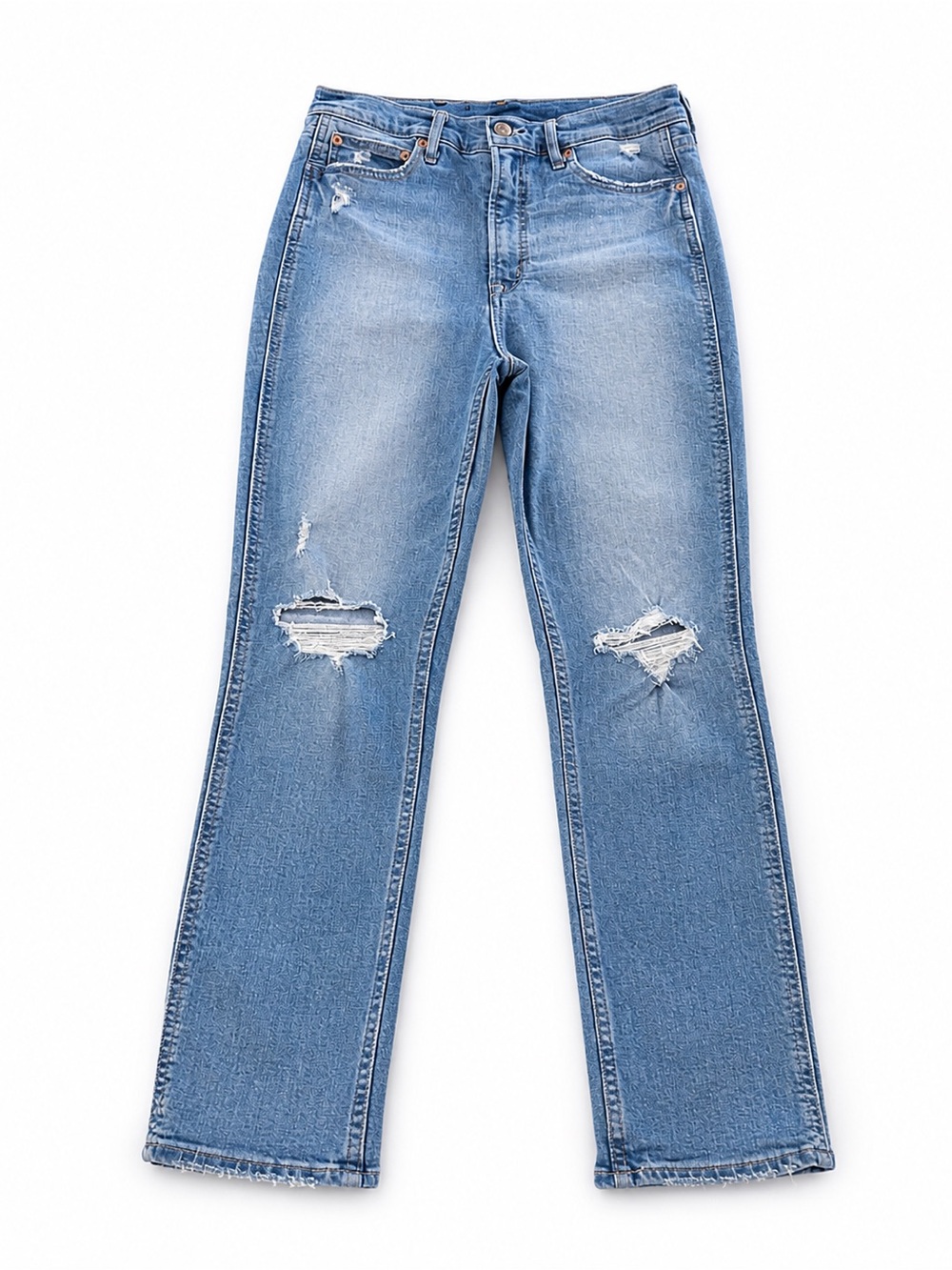 GAP Vintage Slim High Rise Jeans 30x30 Light Wash Distressed Straight Leg